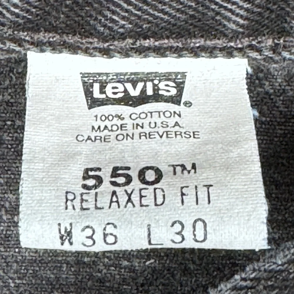 Vintage 2000 Black Levi's 550 Jeans Cotton Western Denim 36x30 USA